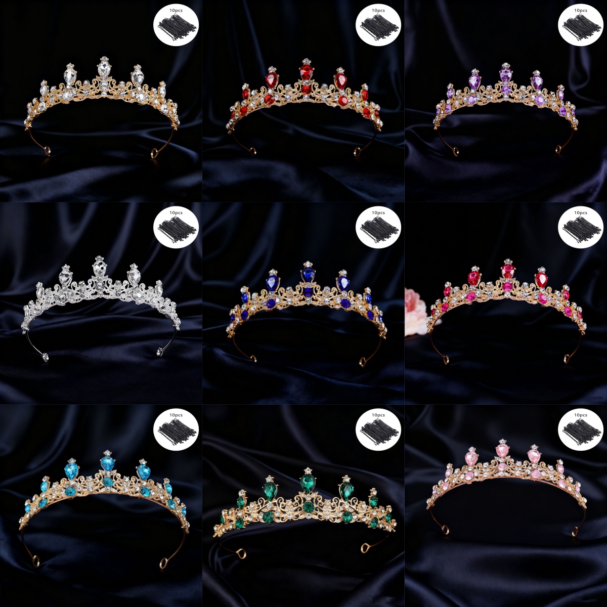 Women'S Fashion Headbands - Tiara da Sposa Vintage con Strass,