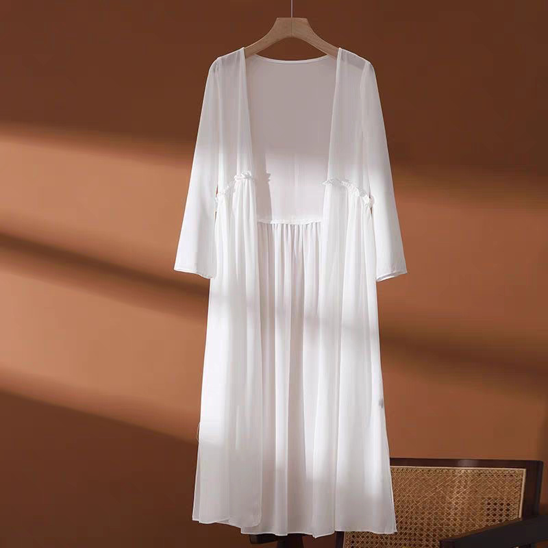 Women'S Fashion Kimono - Cardigan Lungo Estivo in Chiffon da