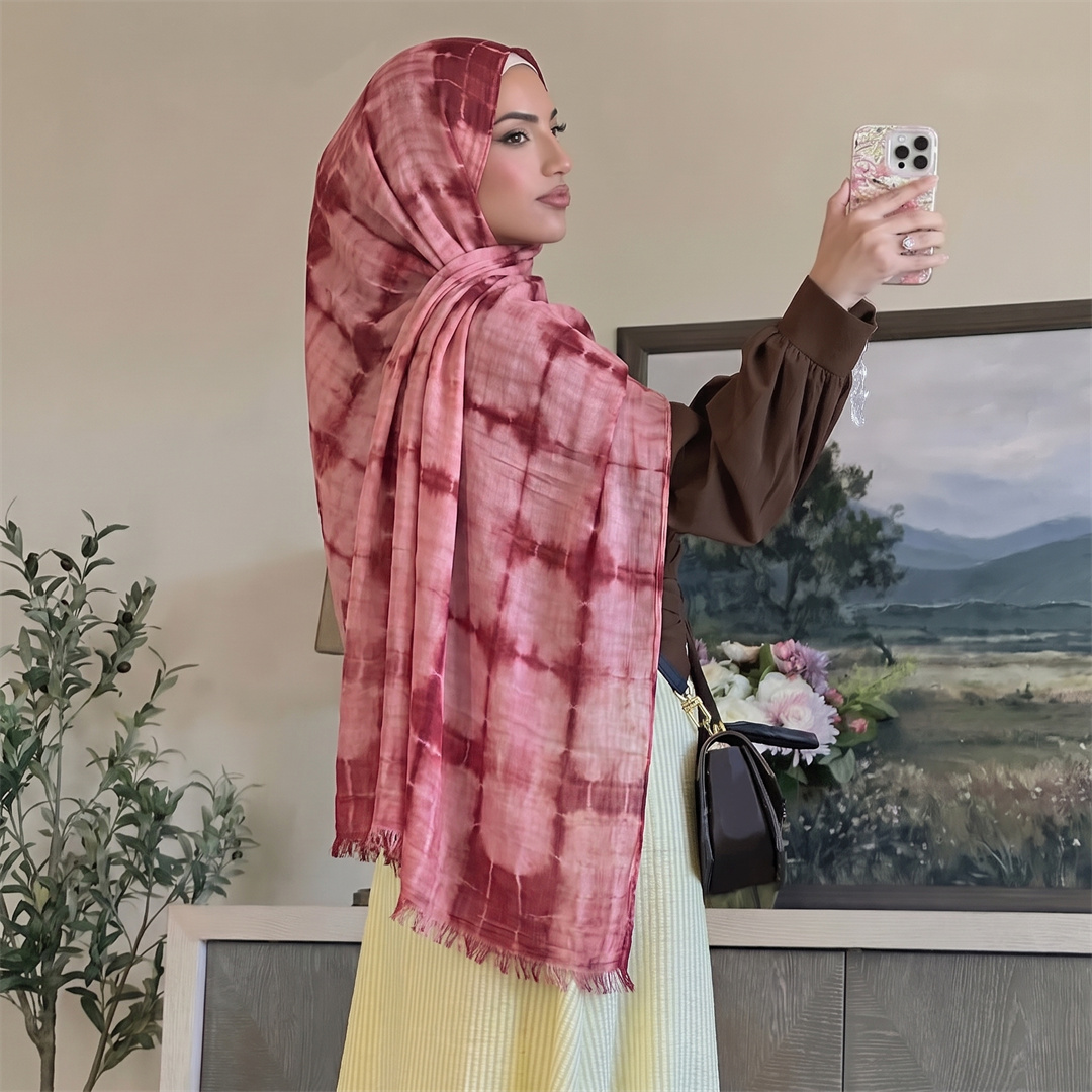 Women'S Fashion Headbands - Sciarpa Hijab in Rayon Tie-Dye alla
