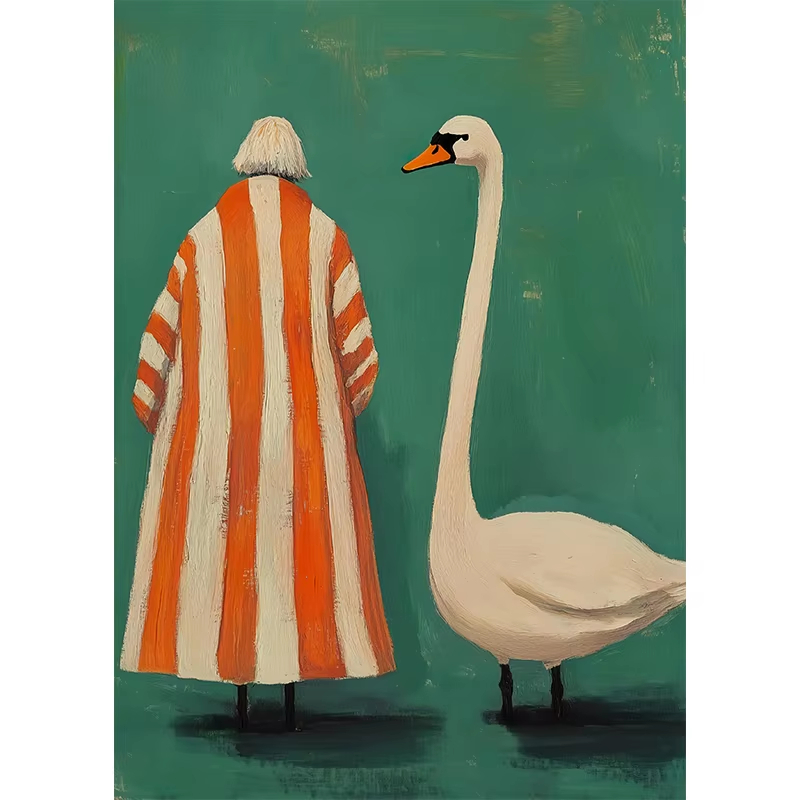 Women'S Fashion Of The 60S - Dipinto a Olio Retrò Astratto Anni