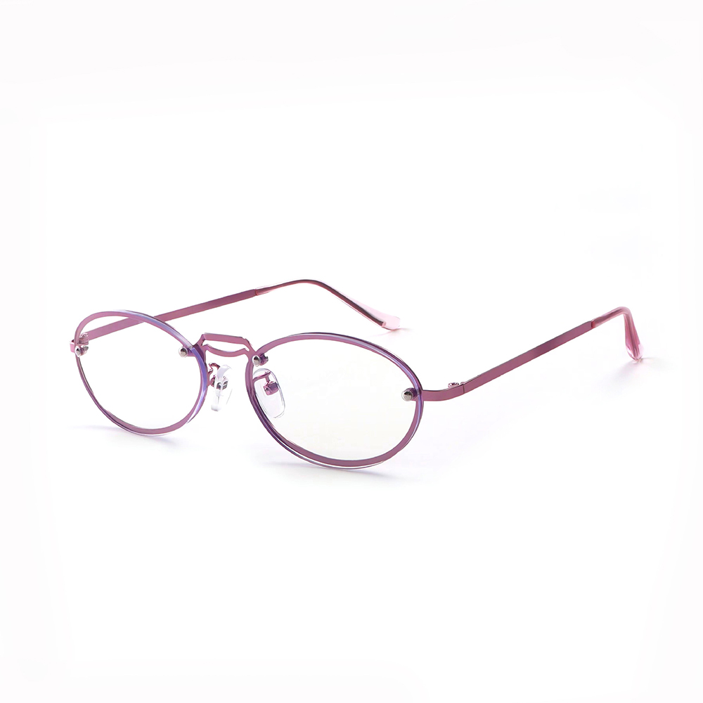 Women'S Fashion Glasses With Clear Lenses - Occhiali da Lettura Ovali Viola Anti