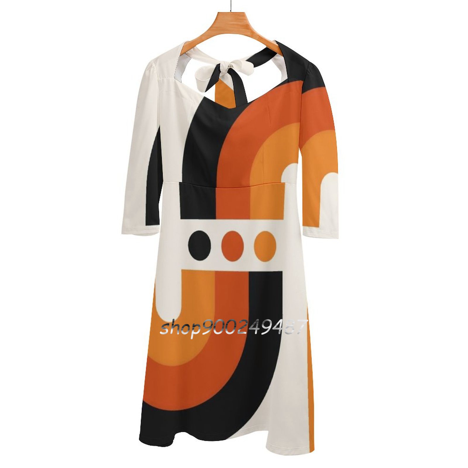 Women'S Fashion Of The 60S - Tramonto Arcobaleno Flare Dress Piazza Collo