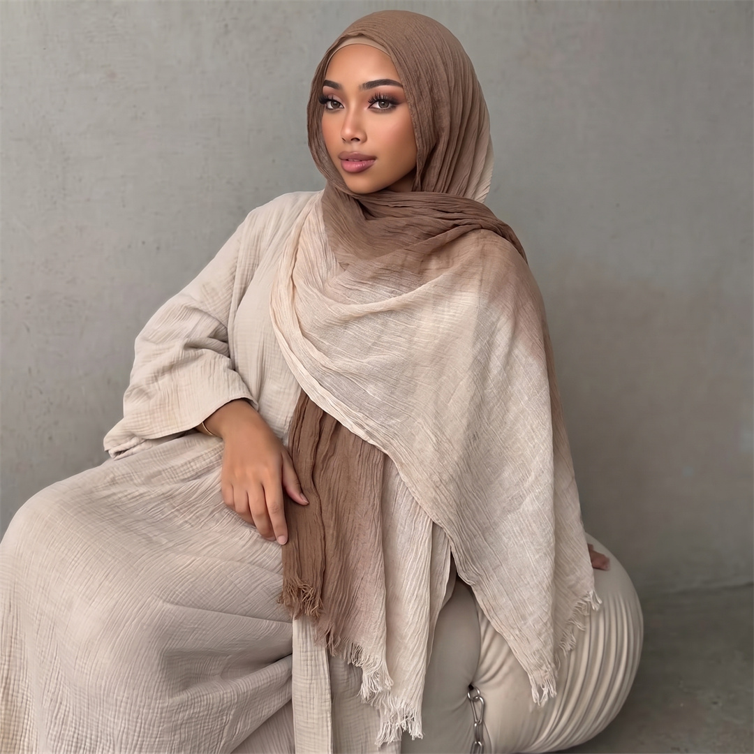 Women'S Fashion Headbands - Sciarpa Hijab in Rayon Bicolore Sfumato
