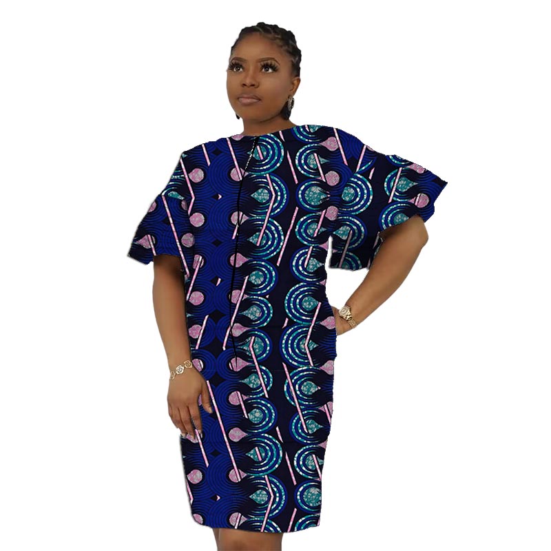 Women'S Fashion Middle Ages - Abito Africano con Stampa alla Moda