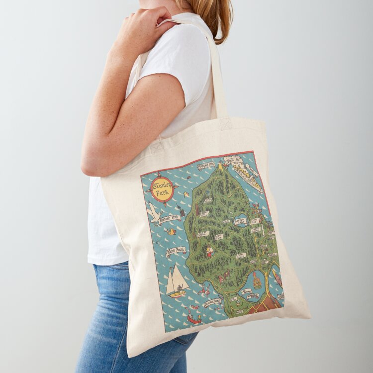 Borsa tote in tela con mappa v - Women'S Fashion Vancouver recensione e prezzo